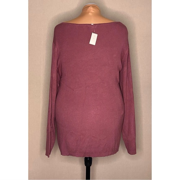 Maurices Mauve Pink Keyhole Sweater Plus Size 3x - Picture 2 of 4